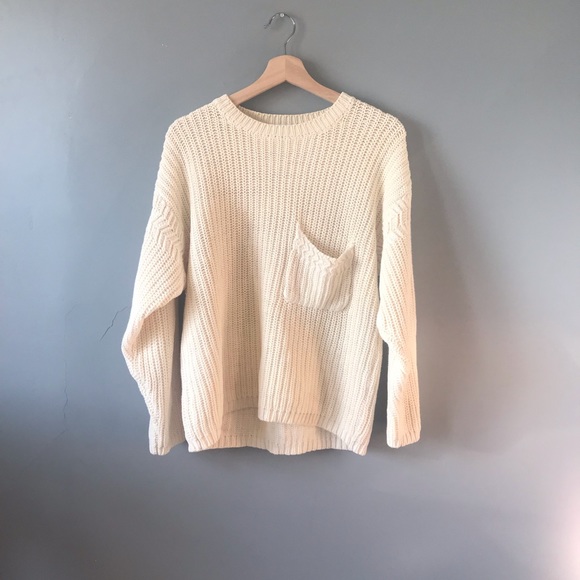 Vintage Sweaters - vintage oversized cream knit sweater